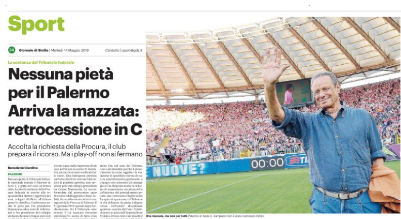Il calcio e Il Giornale di Sicilia: i crack di Palermo